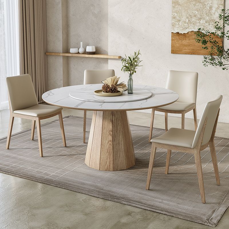 Modern Round Table White Sintered Stone Dining Table for Home