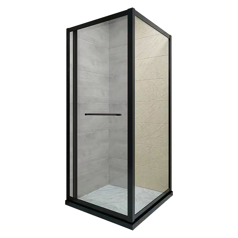 Square Black Shower Shower Enclosure Single Sliding Shower Enclosure