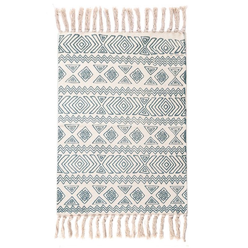 Tappeto sud-occidentale a sud-ovest di cotone stampato geometrico tappeto facile care per animali domestici tappeto interno per camera da letto