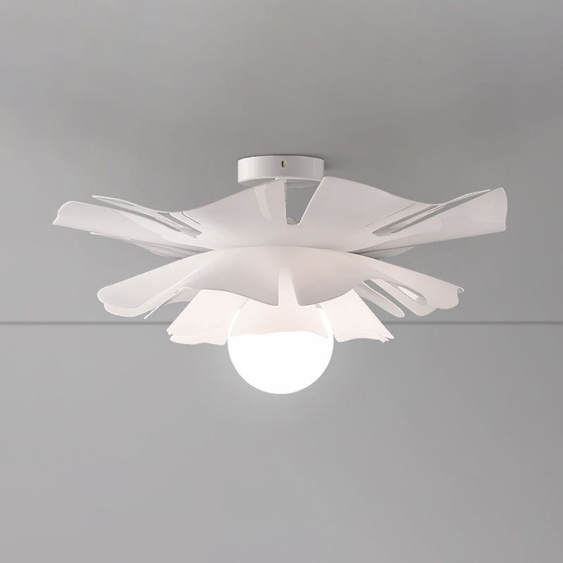 Modernism Ceiling Lamp Flower Acrylic Lighting Fixture in White for Bedroom