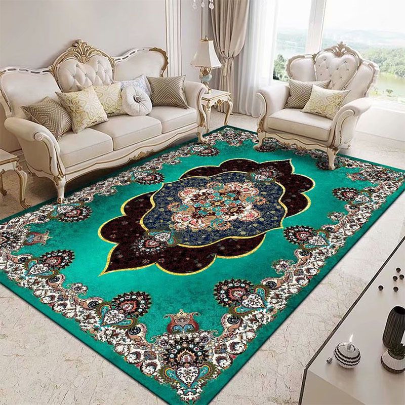 Antike Medaillon -Druckteppich Polyesterbereich Teppich Fleckenfest in Innenenteppich für Wohnzimmer