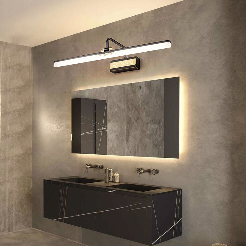 Linear Shape Wall Light Modern Style Metal 1 Light Sconce Lamp for Bathroom