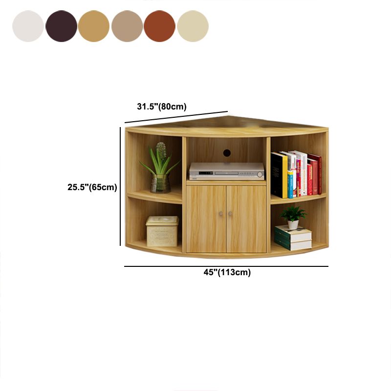 Modern Style TV Stand Wood Open Storage TV Console for Corner