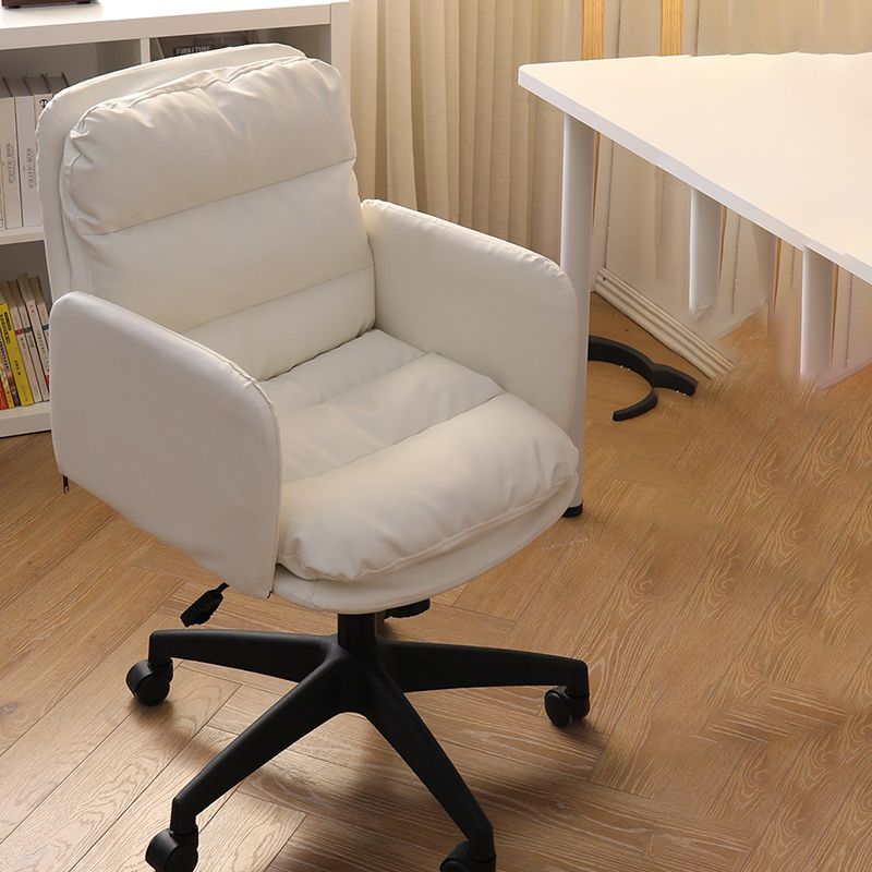 Padded Arms Working Chair Modern Mid Back Swivel Office Chair