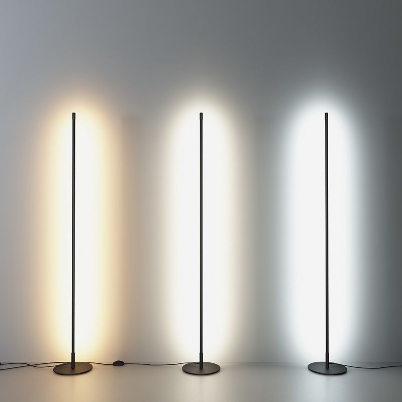 1 Light Linear Floor Lamp Contemporary Metal Standard Lamps for Living Room