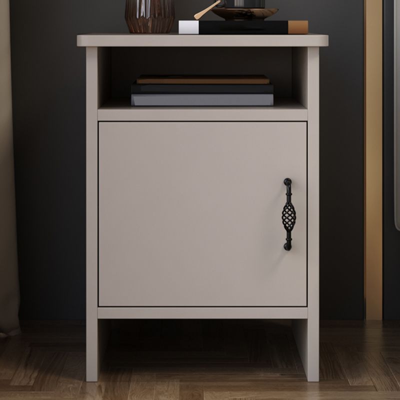 Modern Bedside Cabinet Right Side Grey Imitation Wood Night Table with Door