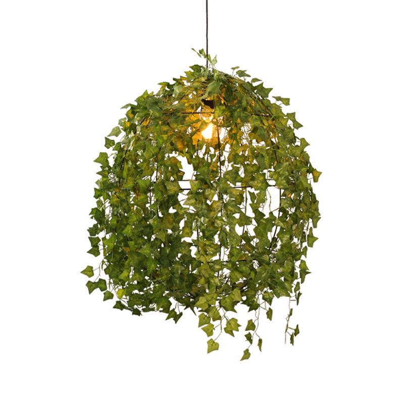 Sphere Restaurant Plant Suspension Lampe Industrial Metal 12 "/23.5" Dia 1 Bulbe Green LED Pendant Light