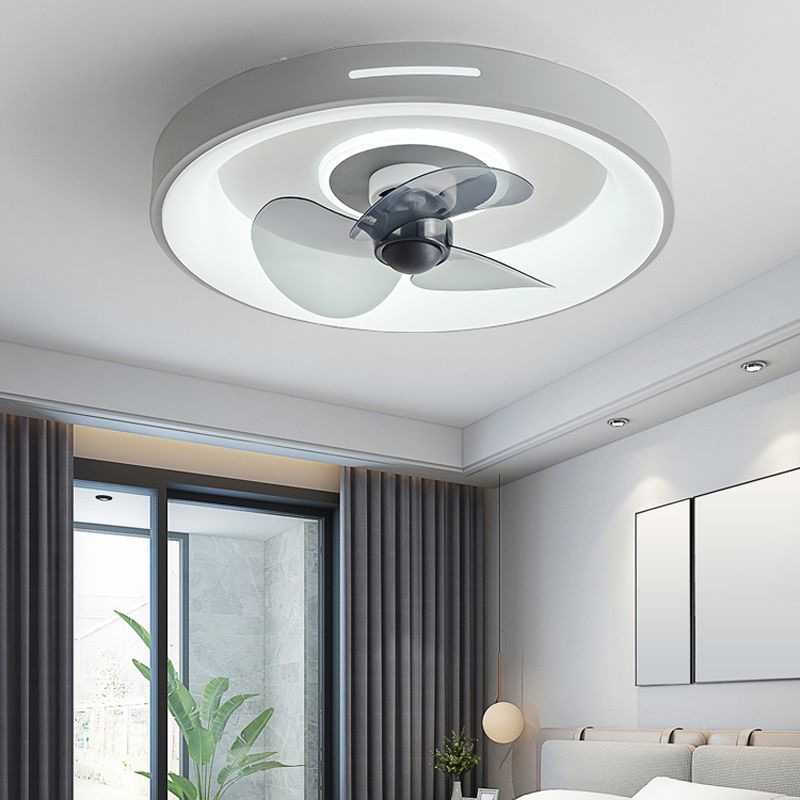 Nordic Style Ceiling Fan Lamp Geometry Shape Acrylic Shade Ceiling Fan Light for Bedroom