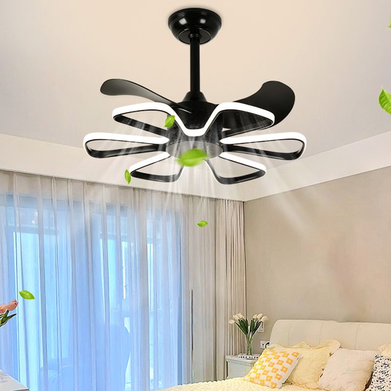 Metal Geometric Shape Ceiling Fan Modern Style 1 Light Ceiling Fans Fixtures