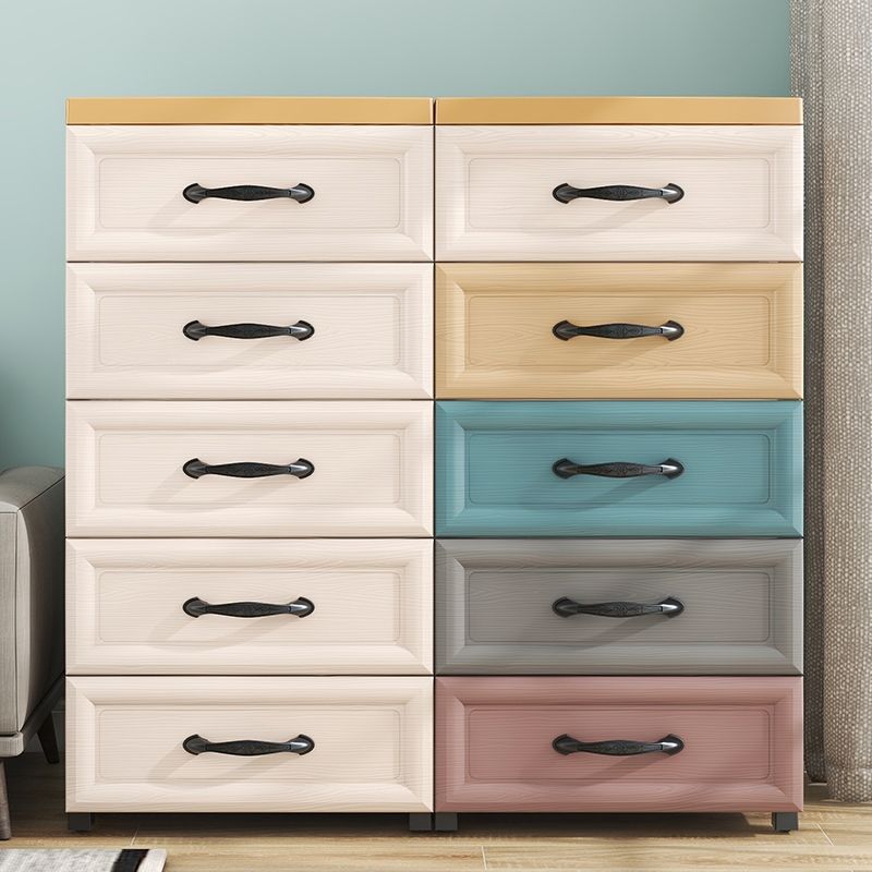 Scandinavian Kids Furniture Plastic Nursery Dresser with Drawers for Bedroom