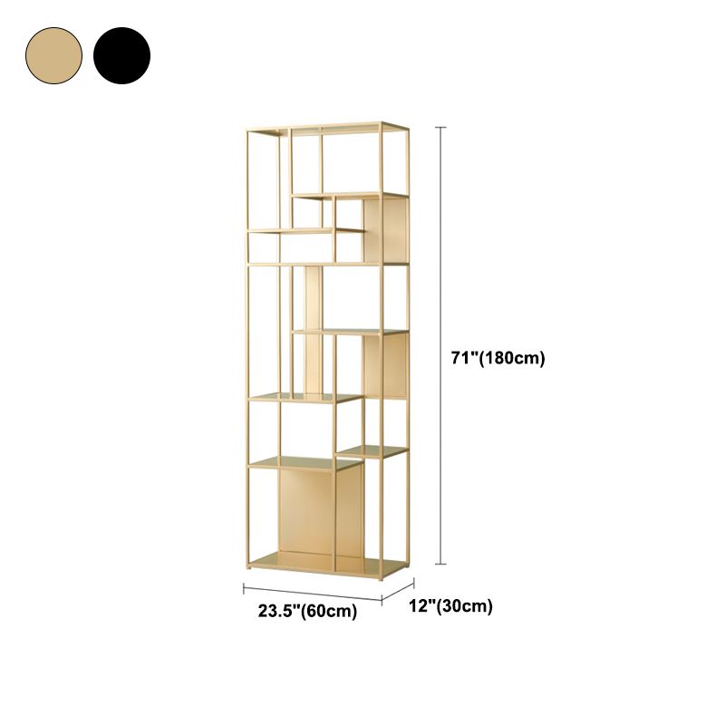 Contemporary Style Bookcase Metal Open Back Bookshelf for Office