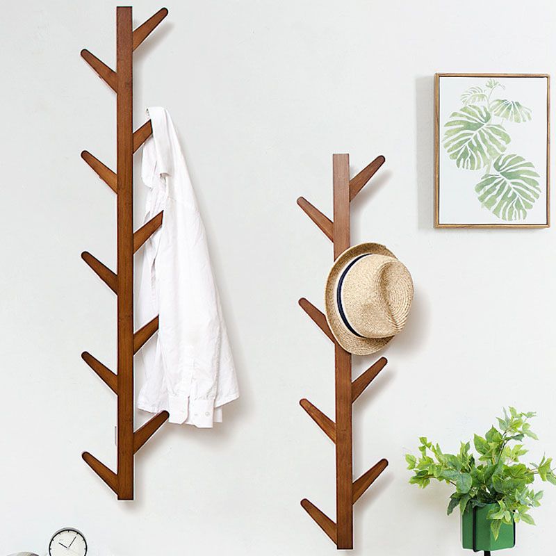 Wall Mounted Coat Hanger Modern Simple Wooden Coat Hanger with Hooks