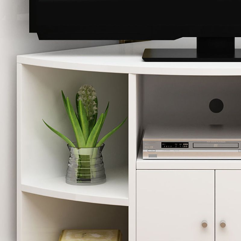 Contemporary Corner TV Stand Engineered Wood TV Cabinet with Door