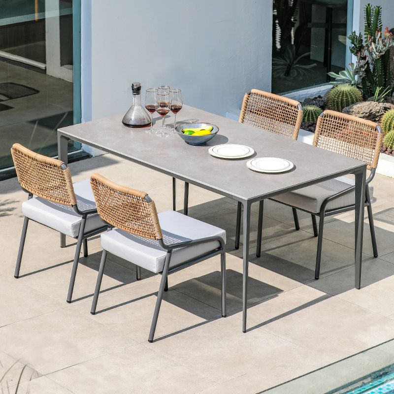 Contemporary Aluminum Frame Patio Table Outdoor Rust Resistant Patio Table