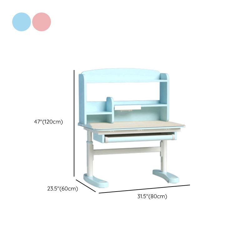 Light Children's Desk Adjustable Table with Chair Set with Storage Shelves