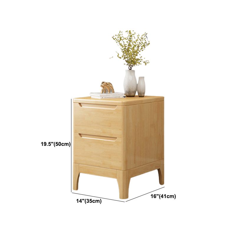 Solid Wood Accent Table Nightstand Contemporary Night Table with Drawers