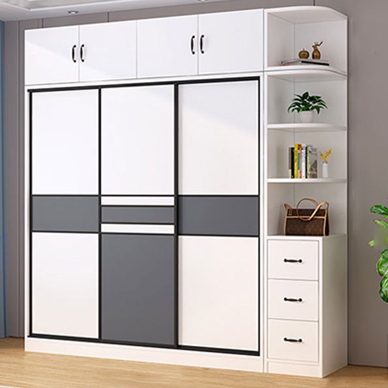 Urban Wardrobe Armoire with Shelves Manufactured Wood Wardrobe Closet