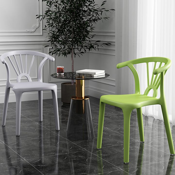 Scandinavian Plastic Side Chair Indoor-Outdoor Windsor Back Chair