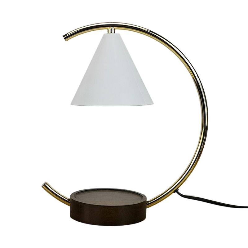 Nordic Style Iron Table Lamp Arc Shape Desk Light for Bedroom (Candle Not Included)