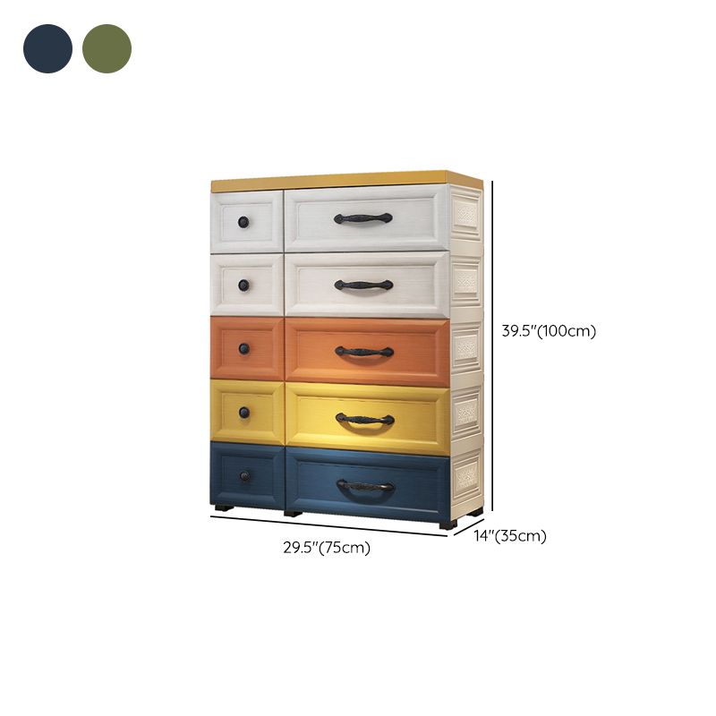 Plastic Kids Closet Nordic Style Armoire Cabinet with Lower Storage Drawers