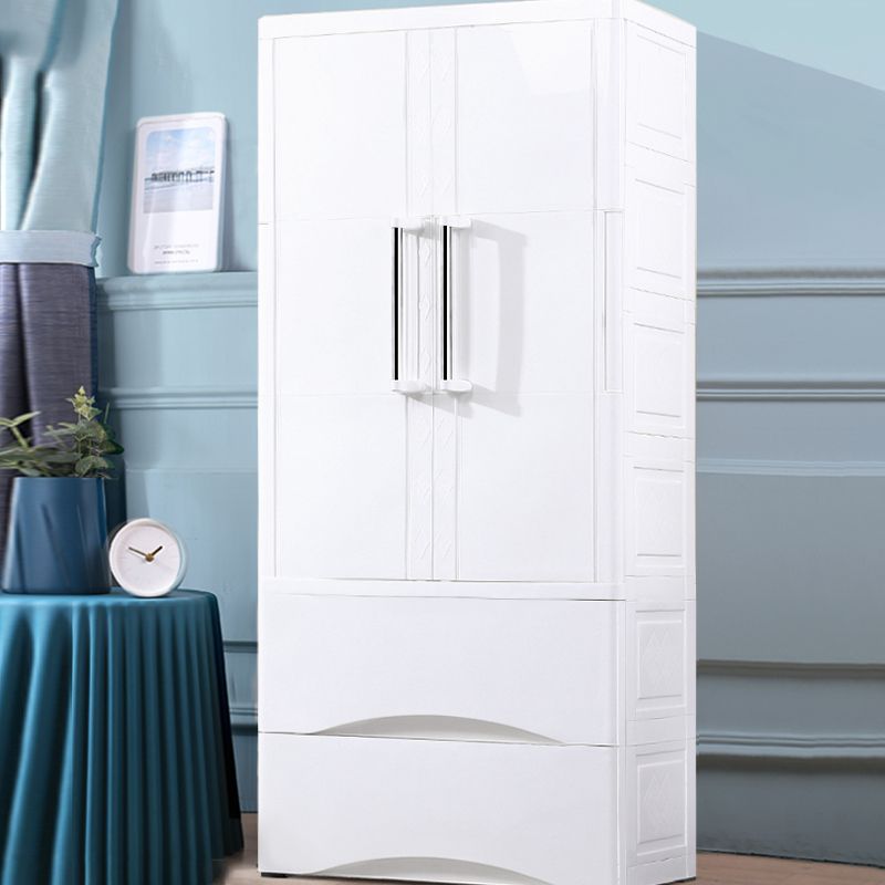 Modern Style Kid's Wardrobe Plastic Wardrobe Closet with Garment Rod