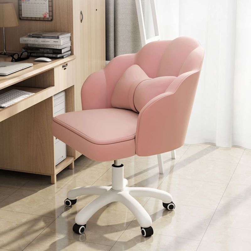 Upholstered Computer Desk Chair with Wheels Modern Office Chair with Nylon Base