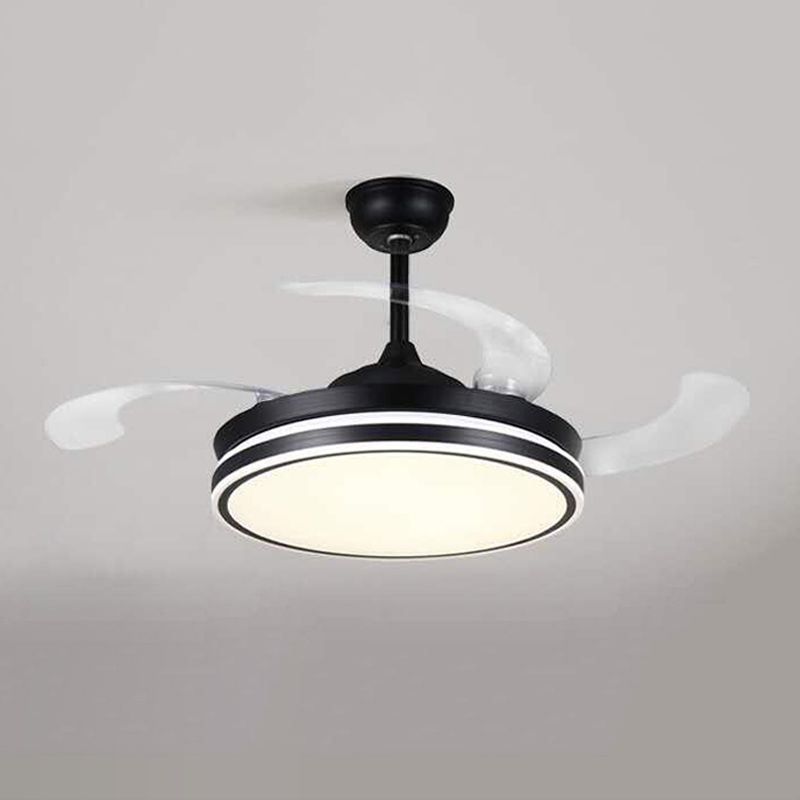 Modern Simple Iron Ceiling Fan Lamp Circle Shape LED Ceiling Fan Light for Bedroom