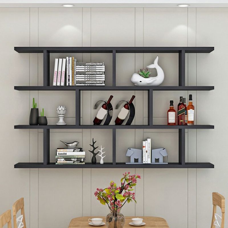 Wall Unit Open Bookcase Modern Engineered Wood Shelf Bookcase for Home