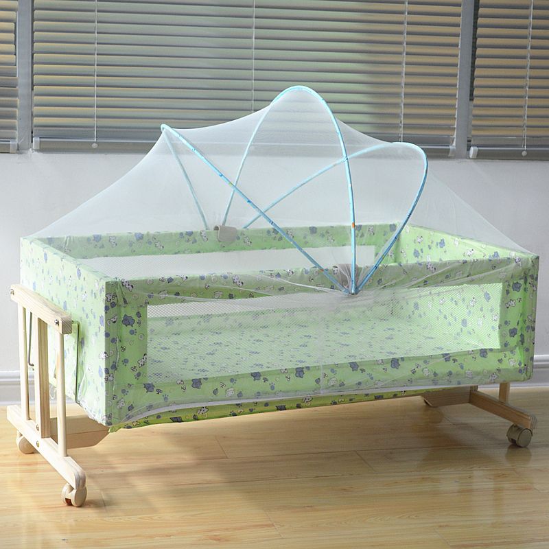 Solid Wood Rectangle Bassinet Rocking and Gliding Crib Cradle for Baby