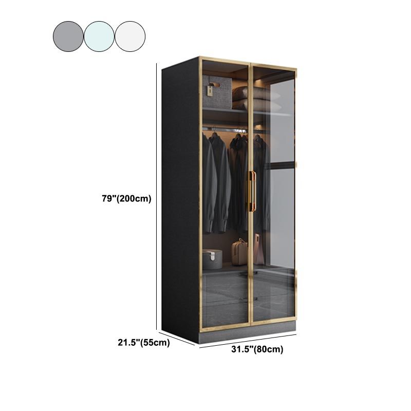 Contemporary Style Wood Wardrobe Soft Close Drawer Wardrobe Closet