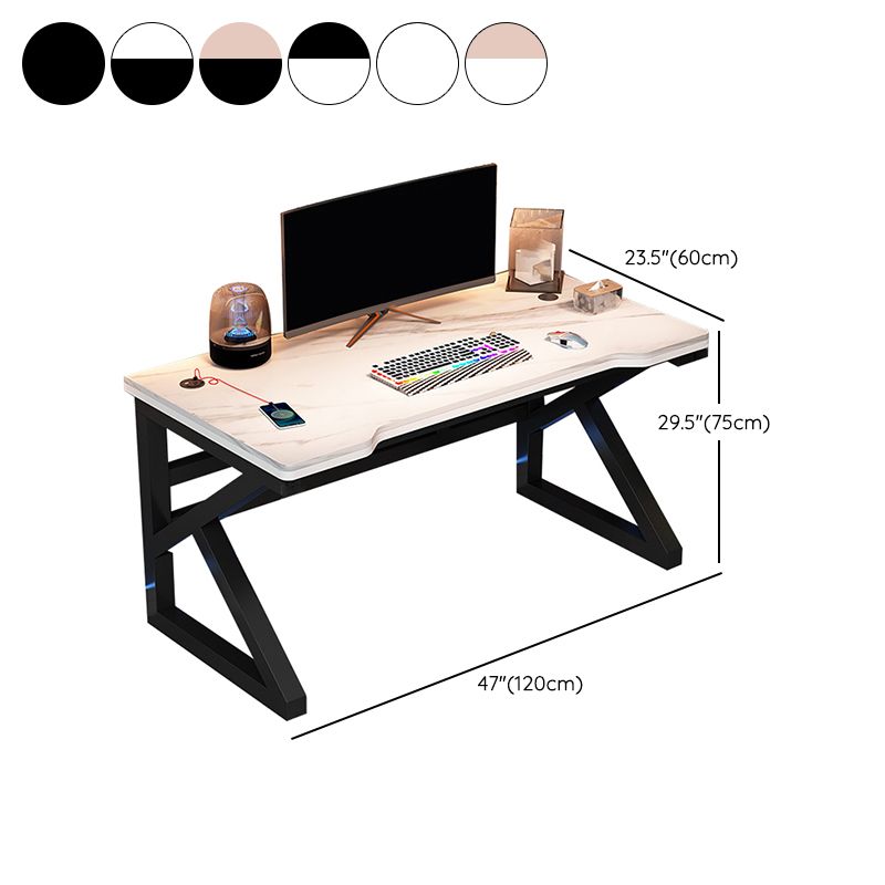 Industrial Gaming Desk Stone Sled Base Computer Desk , 23.62" Wide