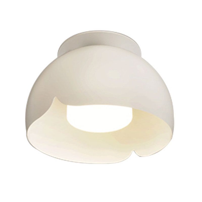 Flower Shape Ceiling Flush Iron Kids Style Flush in Cream White