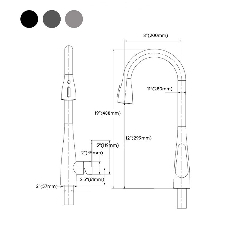 Touch Sensor Spray Kitchen Faucet Stainless Steel Swivel Spout with Pull Down Sprayer