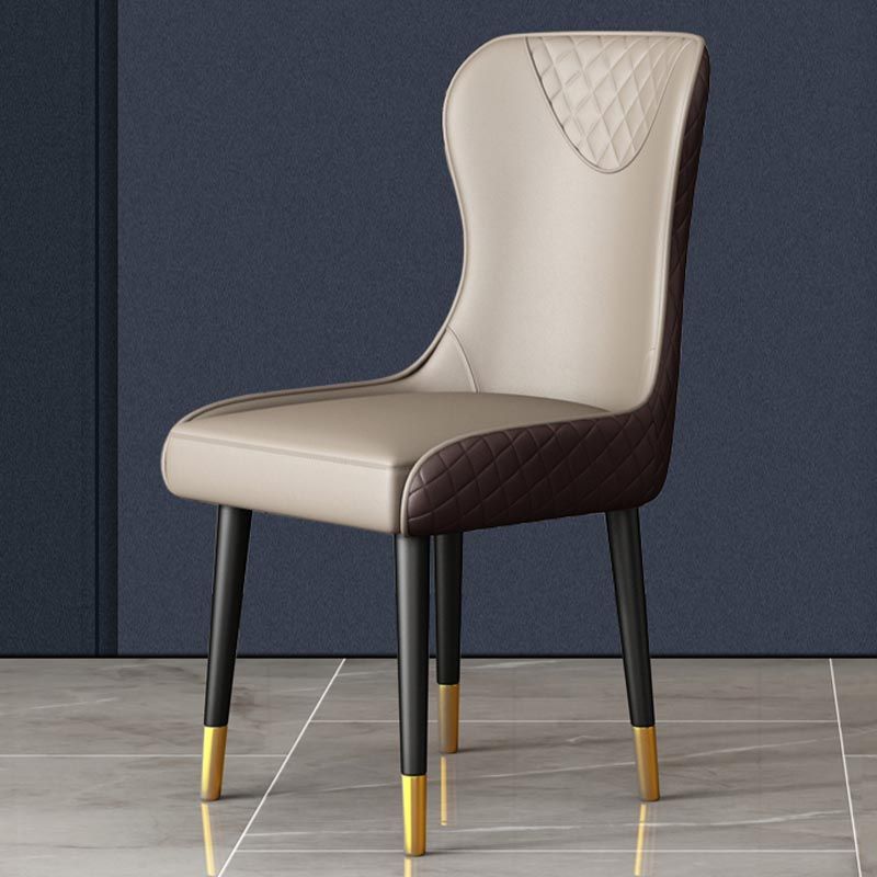 Glam Dining Side Chair Upholstered Leather Side Chair for Home