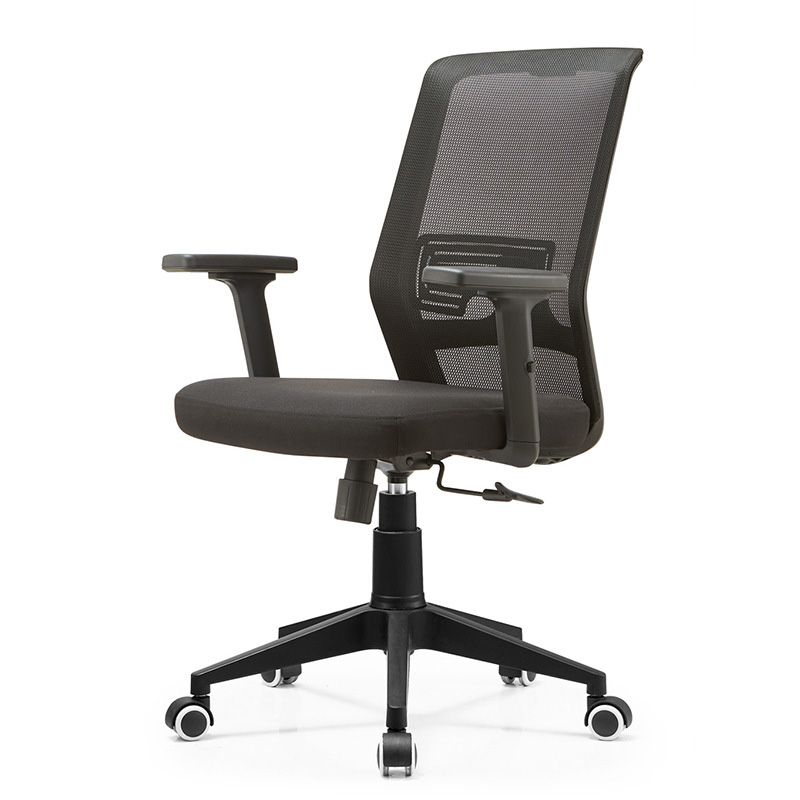 Modern Office Chair Adjustable Seat Height Black Desk Chair with Wheels