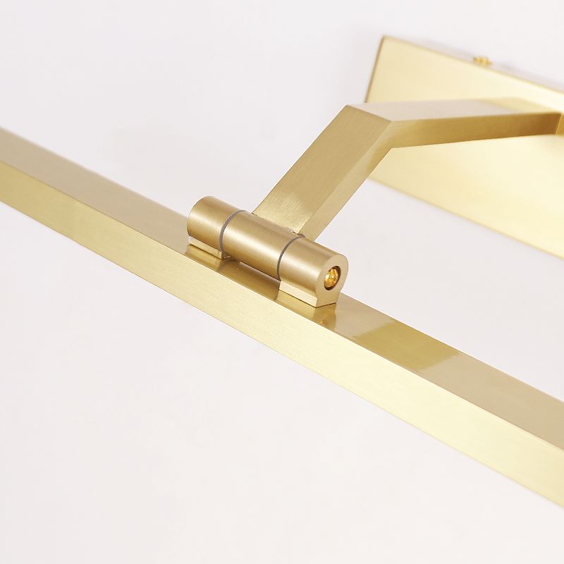 Linear Shade Metal Wall Sconce Modern Style 1- Light Mirror Wall Mounted Light in Gold