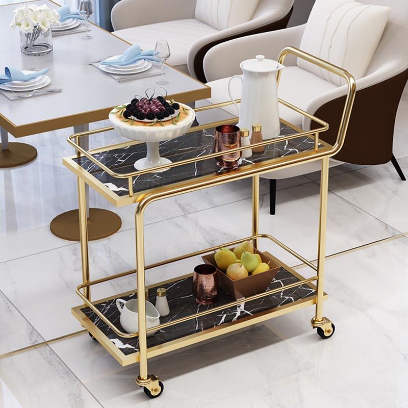 Contemporary Metal Prep Table 33.86"H Rolling Prep Table for Dining Room