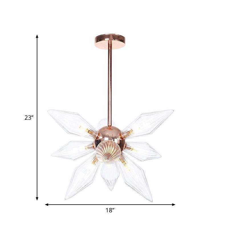 Sputnik Living Room Hanging Fixture Factory Clear/Amber Glass 9/12/15 Bulbs Brass/Copper Chandelier Lighting Fixture