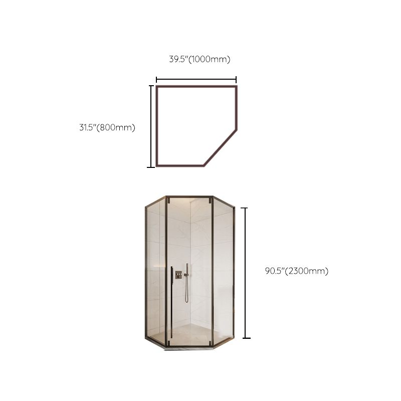 Modern Clear Glass Double Sliding Shower Enclosure Framed Shower Enclosure