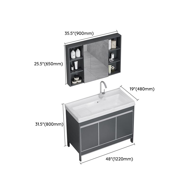 Freestanding Bathroom Vanity Space Aluminum Bathroom Vanity with Sink