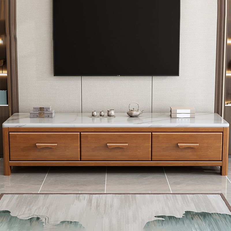 Scandinavian Media Console Stone TV Stand Console with Drawers