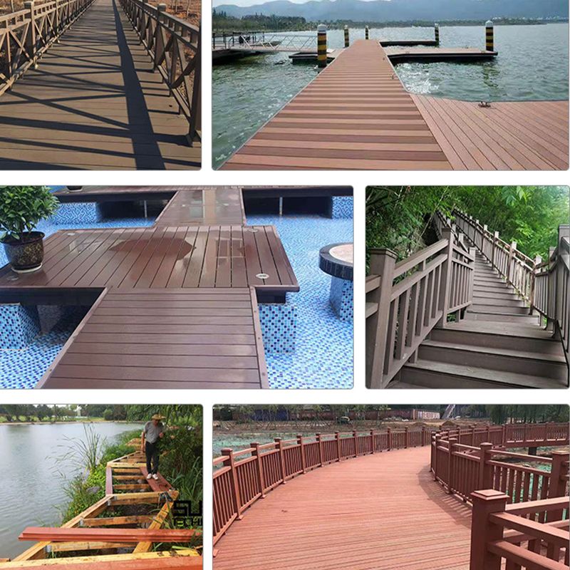 Wire Brushed Wooden Wall Plank Engineered Hardwood Deck Tiles