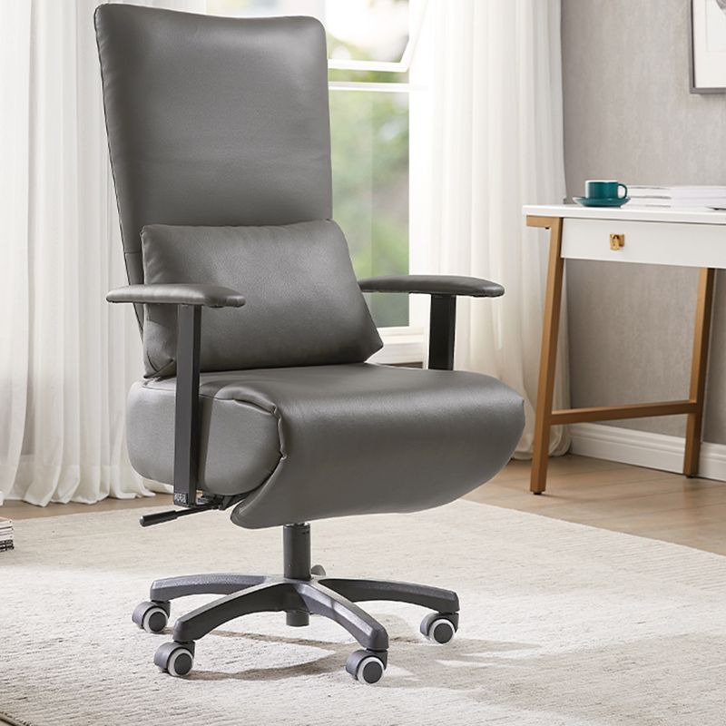 Modern Office Chair Swivel Arm Accent High-Back Leather Chair