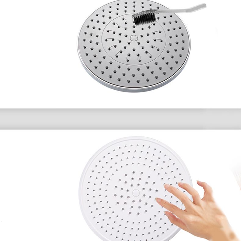 White Metal Shower Head Combo Modern Round Fixed Shower Head for Bathroom