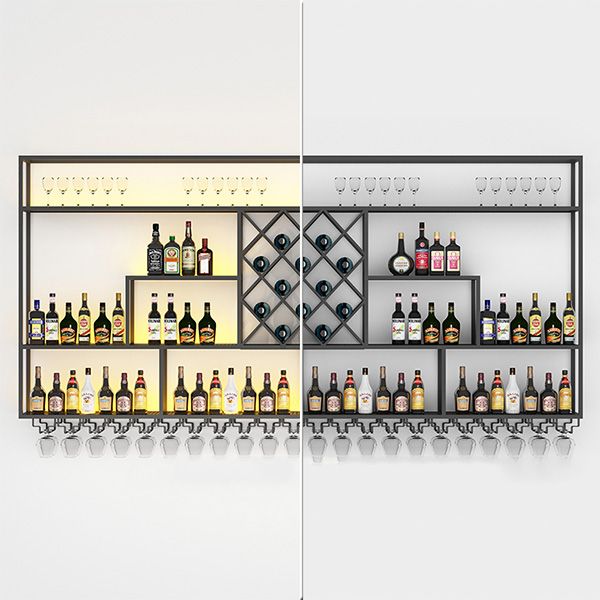 Modern Style Wine Rack Iron Shelf Wall Mounted Wine Rack for Bar