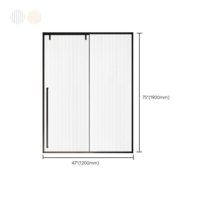 Semi Frameless Stainless Steel Frame Single Sliding Glass Shower Door