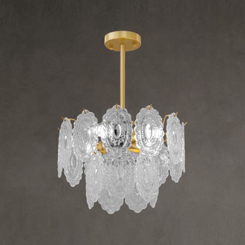 Lustre de style moderne luminaire en métal en verre multiples lustres pendentiel