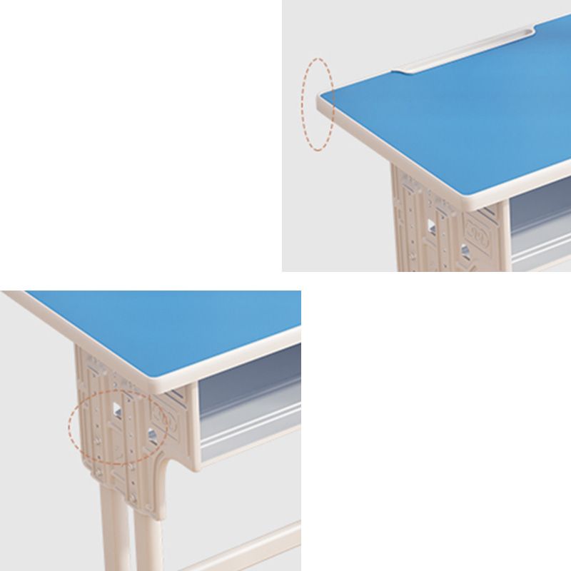 Student Desk with Side Storage Bag and Hook in Wood and Metal