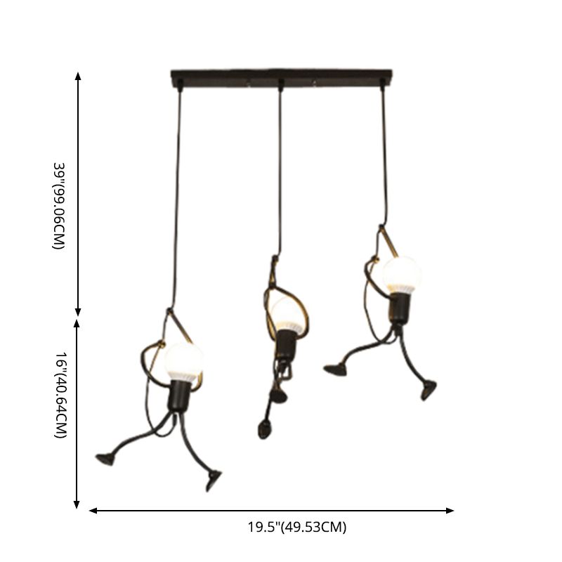 Zwart blootgestelde lamp hanger plafond licht loft stijl metalen woonkamer hangsellamp lampje