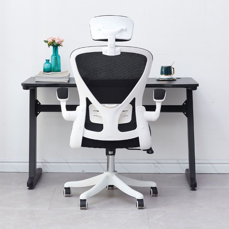 High Back Office Chair Adjustable Arm Mesh Task Chair with Nylon Base